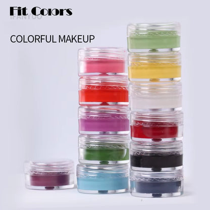 12-Color Waterproof Neon Eyeliner Cream - UV Blacklight Fluorescent Face and Body Makeup for Halloween