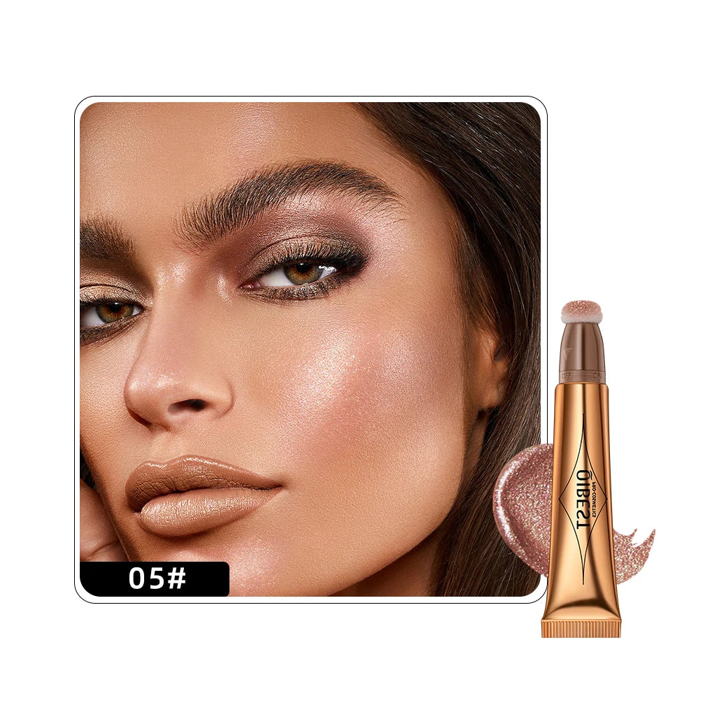 Liquid Contour with Cushion Applicator - Hydrating Cream Blush and Highlighter for a Natural Radiance
