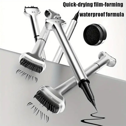 Lower Lash Stamp and 2-In-1 Waterproof Eyeliner Set with Reusable Eyelash Stamp for Makeup Application