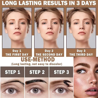 Long-Lasting Waterproof Eyebrow Gel Cream - Easy Peel-Off, Smudge-Proof, and Sweat-Resistant Formula for 3-Day Wear