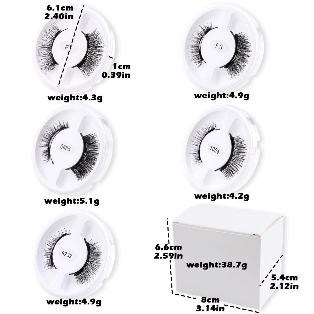 Professional Magnetic False Eyelashes Kit - 5 Pairs of Reusable Mink Lashes with Tweezers and Extension Tool