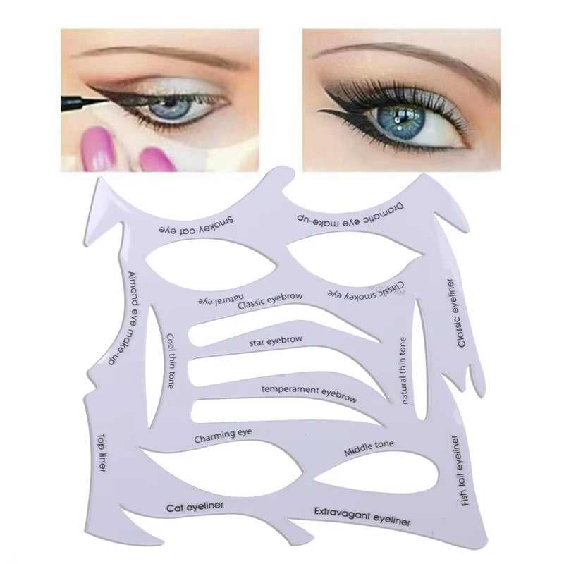 Eyebrow and Eye Makeup Stencil Set - Professional Shaping and Styling Tools for Women