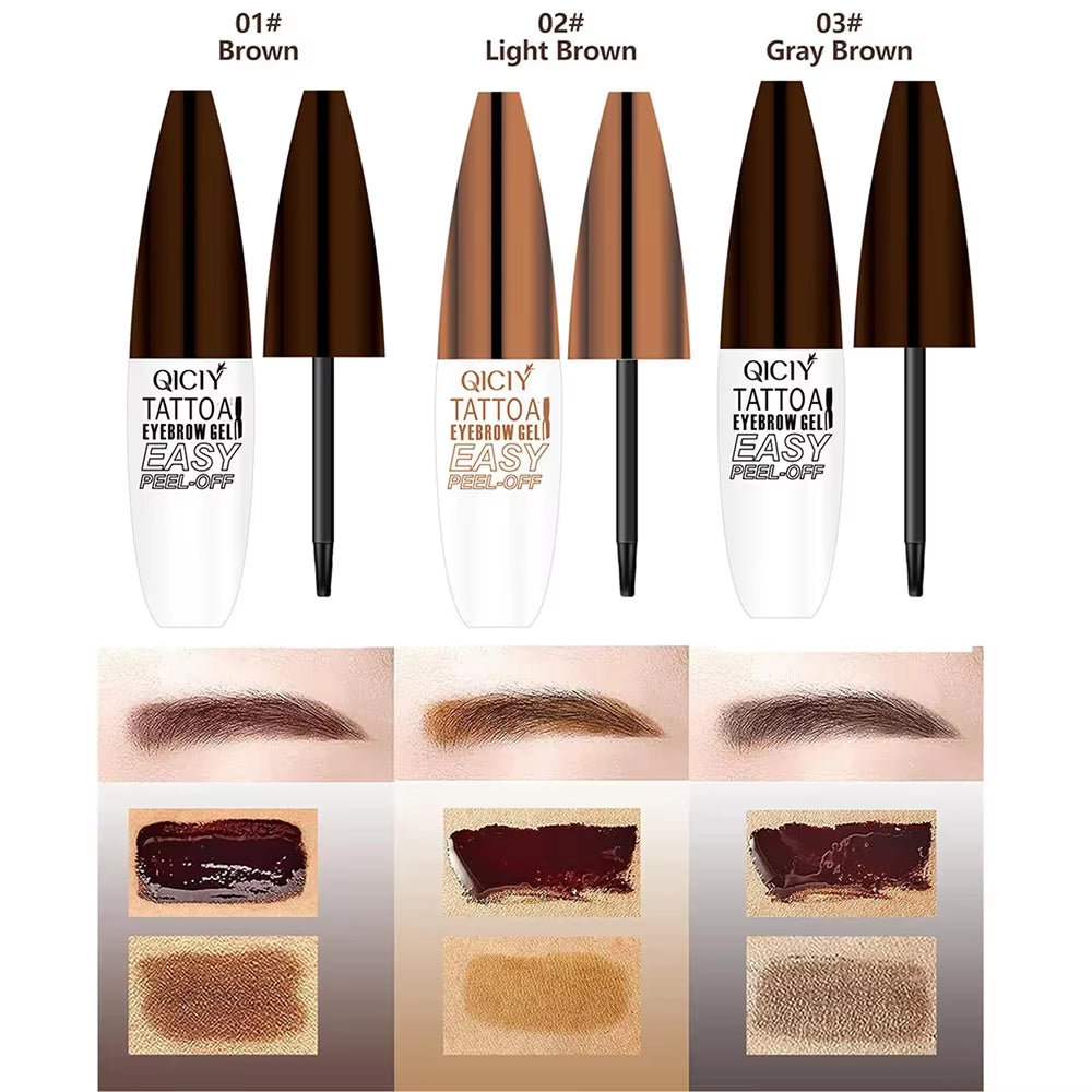 Long-Lasting Waterproof Eyebrow Gel Cream - Easy Peel-Off, Smudge-Proof, and Sweat-Resistant Formula for 3-Day Wear