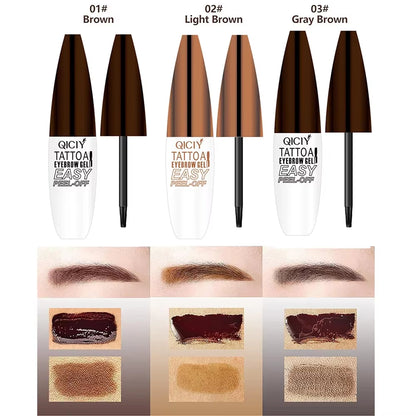 Long-Lasting Waterproof Eyebrow Gel Cream - Easy Peel-Off, Smudge-Proof, and Sweat-Resistant Formula for 3-Day Wear