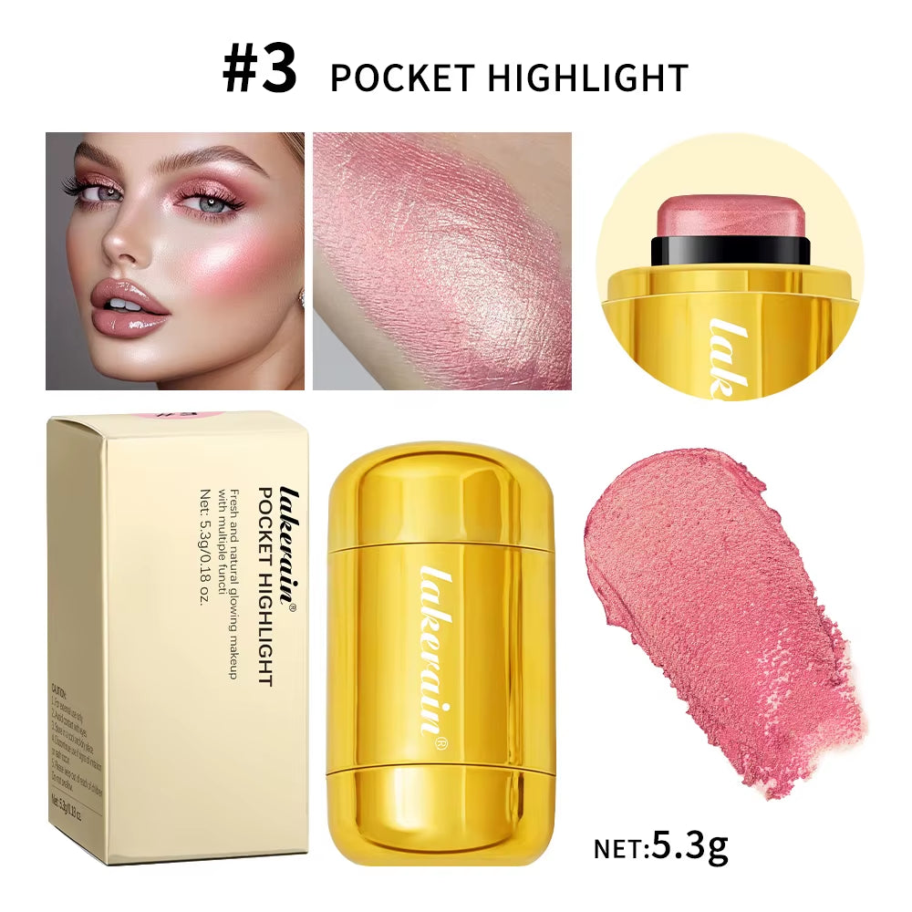 3-in-1 Blush Stick: Long-Lasting Moisturizing Cheek Color and Lip Gloss