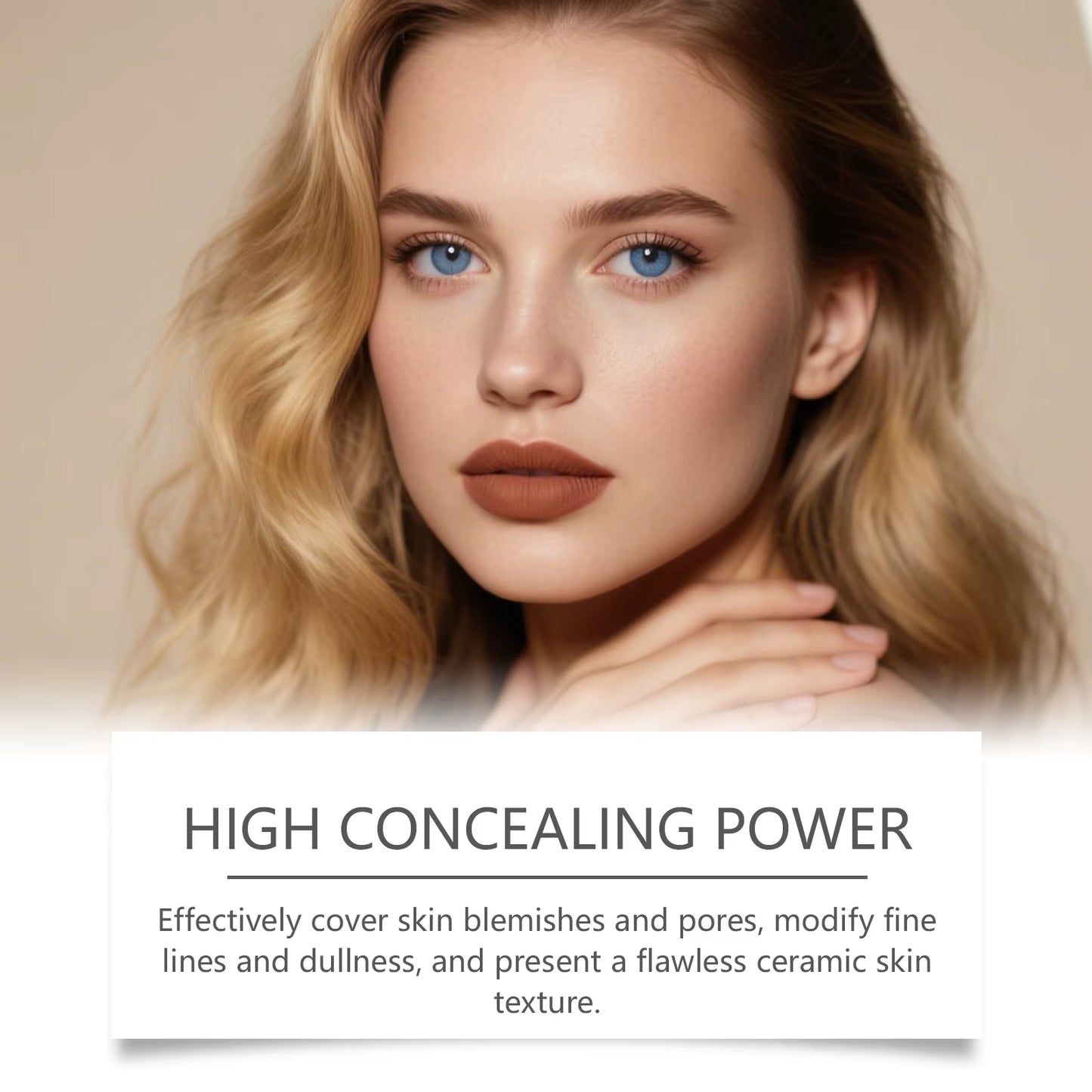 Dual-Ended Foundation Stick with Brush - Lightweight Moisturizing Concealer in 3 Shades, Matte Finish