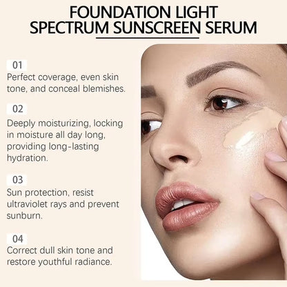 4-in-1 Foundation Liquid Makeup with SPF 50 - Hydrating Serum, Full Coverage Concealer, and Light Spectrum Sunscreen