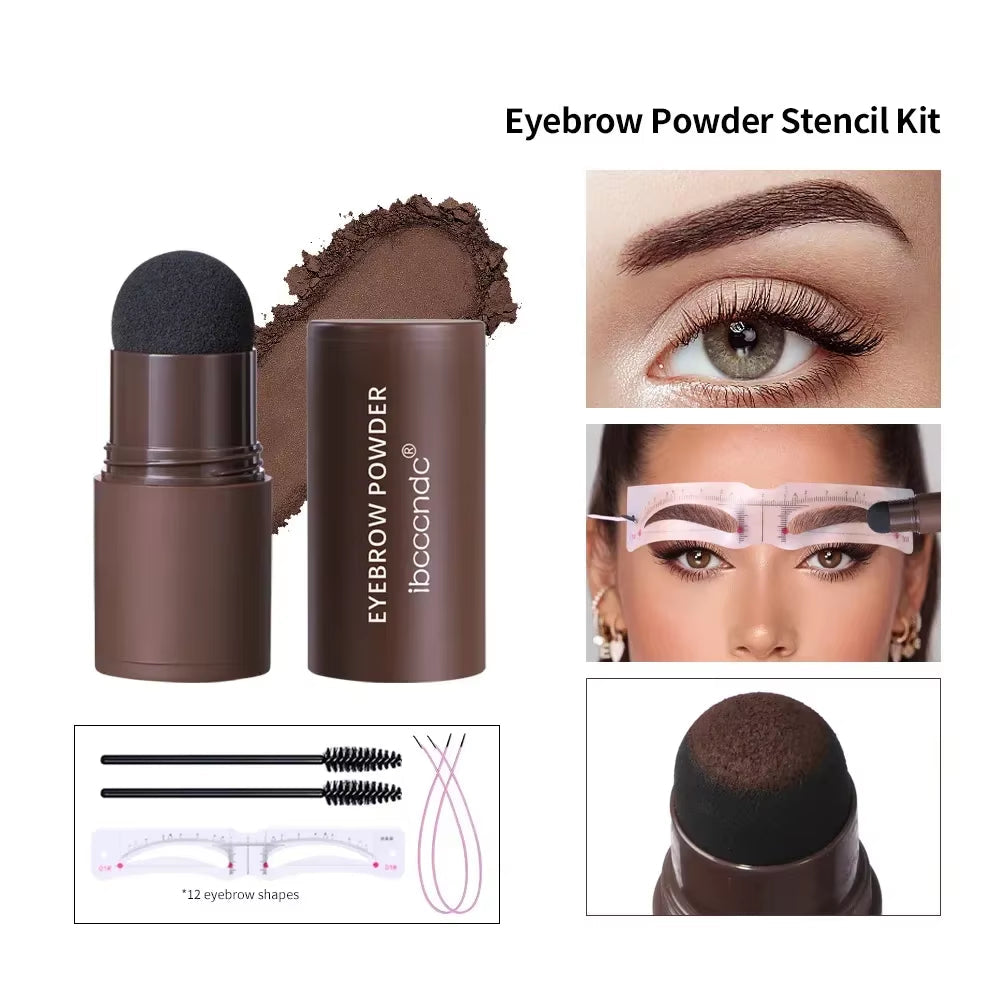 Professional Eyebrow Shaping Kit with Powder Stamp, Waterproof Pencil, and Stencils