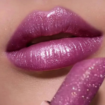 Glitter Pearlescent Lipstick, Waterproof Long Lasting Lip Color, Hydrating Plump Lips for Daily & Party Makeup