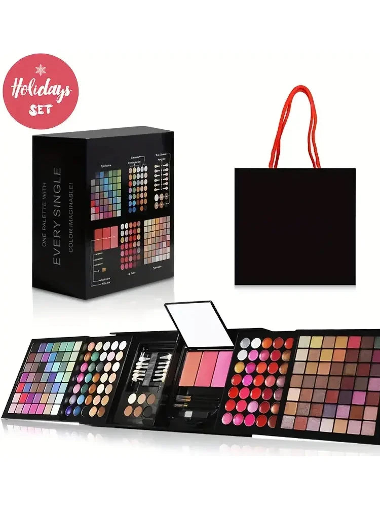 177-Color All-in-One Makeup Set – Eyeshadow, Blush, Lip Gloss & Mirror