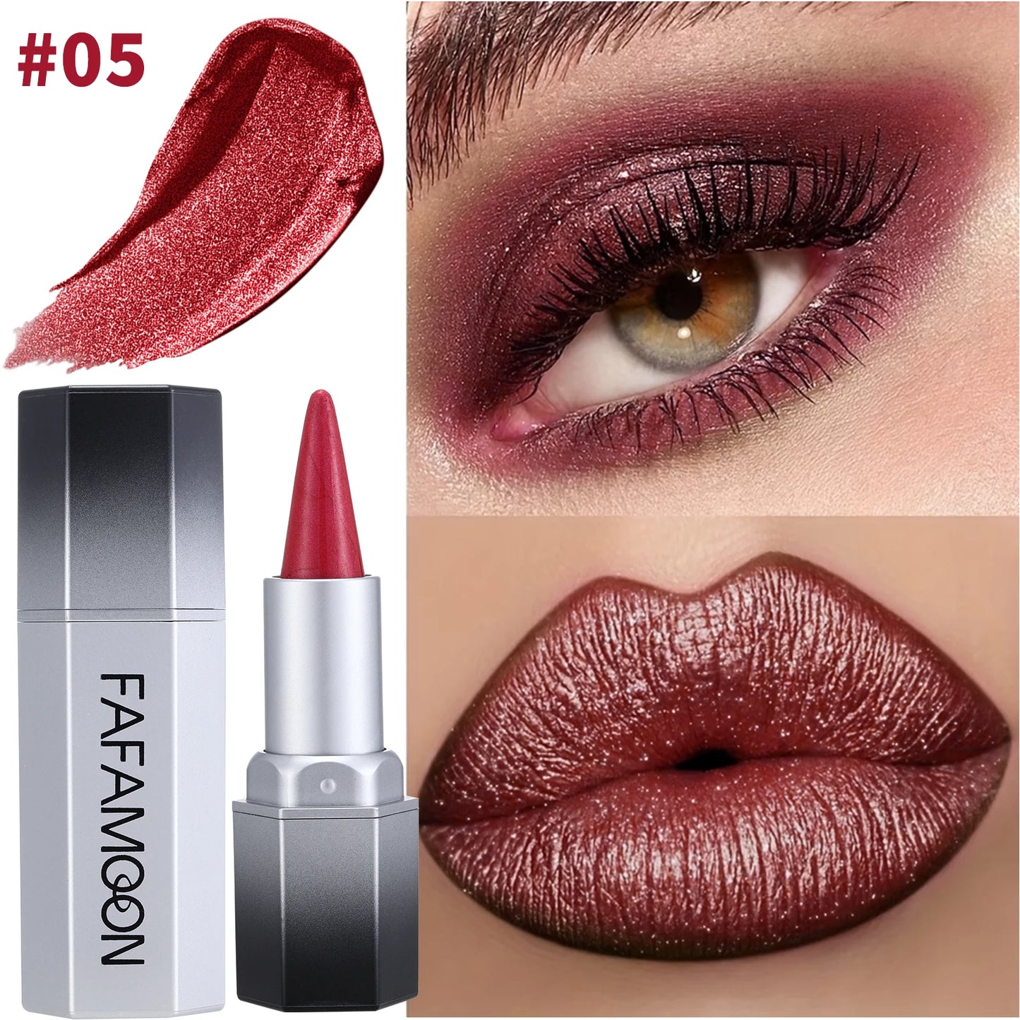 2-in-1 pearl lip gloss waterproof, color rendering, long-lasting luster for daily party use