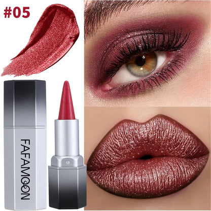 2-in-1 pearl lip gloss waterproof, color rendering, long-lasting luster for daily party use
