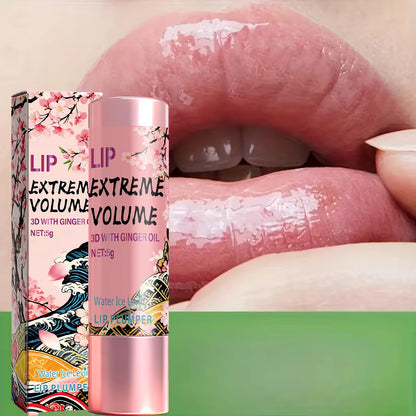 Lip Plumper 5g with Ginger Oil & Peptides - Moisturizing Non-Sticky Lip Balm, Smooth & Voluminous Lips