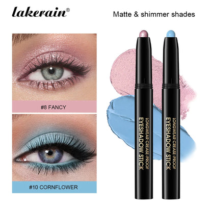 12 Colors Eyeshadow Pencil Stick Shimmer And Matte Waterproof Metallic Glitter Eye Shadow Highlighter Pencil Eyeshadow Cosmetics