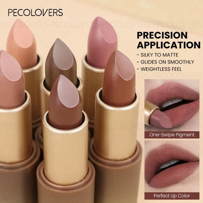 1pcs Multi-color Lipstick, Brown Lip Gloss, Waterproof and Long-lasting, Full and Charming Lips, Lip Cosmetics