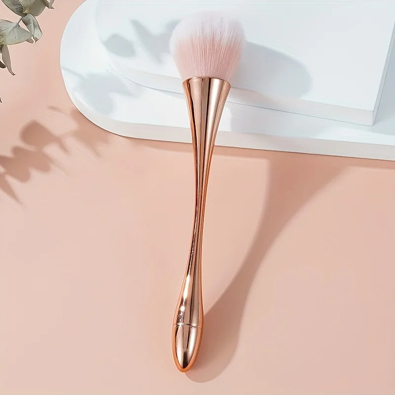 Rose Gold Fan Makeup Brush – Soft Highlight & Blush Brush