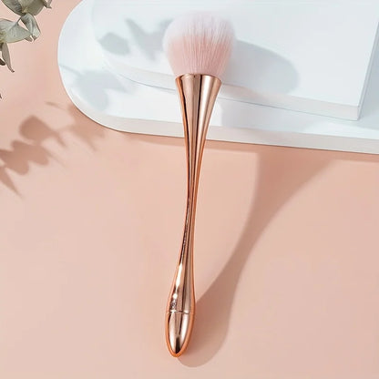 Rose Gold Fan Makeup Brush – Soft Highlight & Blush Brush