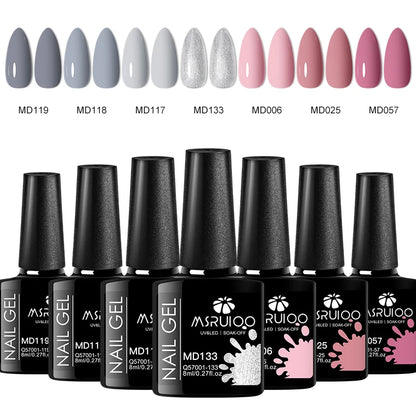 7pc Nail Gel Polish Set – Long-Lasting DIY Manicure Kit
