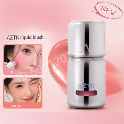 AZTK Blush Designer Color Face Makeup Blusher Natural Longlasting Muddy Cheek Rouge Water Glossy Moisturizer Liquid Blush Cream