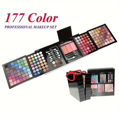 177-Color All-in-One Makeup Set – Eyeshadow, Blush, Lip Gloss & Mirror