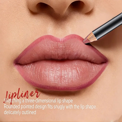 4Pcs Lip Set:3 Precision Lipliners+1Plumping High-Shine Gloss. Shapes, defines, locks color&boosts lips for daily elegance