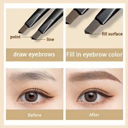 Long-Lasting Waterproof Eyebrow Pencil – Double-Head Brown Tint with Brush Cosmetics
