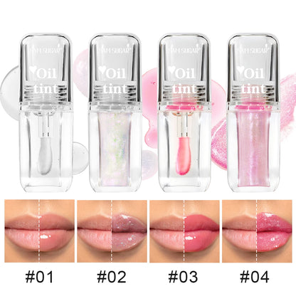 4 Color Clear Warm Change Pearl Lip Oil Moisturizing Nourishing Lip Gloss Lighten Lip Lines Lip Plumping Honey