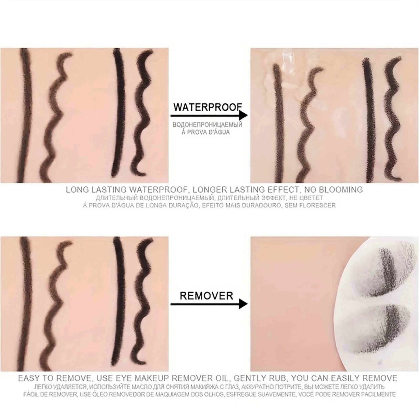 5Pcs Black Eyeliner Gel Pen Waterproof Sweat Proof Smooth Non-Caking Eye Makeup Gift for Cosmetics Enthusiasts