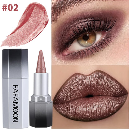 2-in-1 pearl lip gloss waterproof, color rendering, long-lasting luster for daily party use