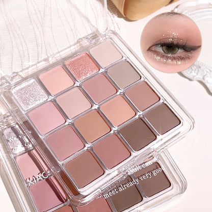 Sunset Magic 16-Color Eyeshadow Palette – Pearl & Matte Shades
