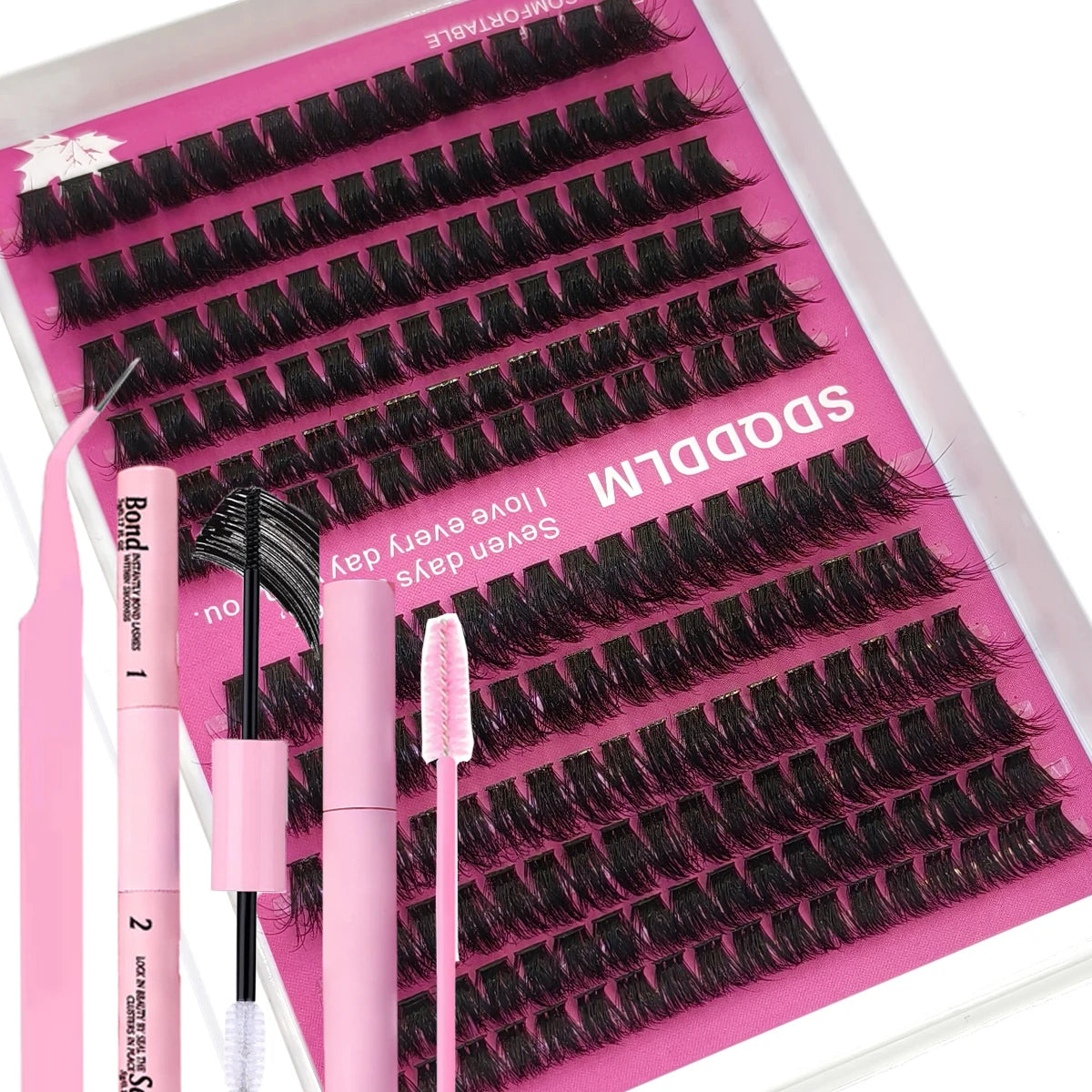 60row DIY Lash Extension Kit Clusters Individual Eyelashes Kit Mix Styles 10-18mm with Bond and Seal Eye Makeup Tool