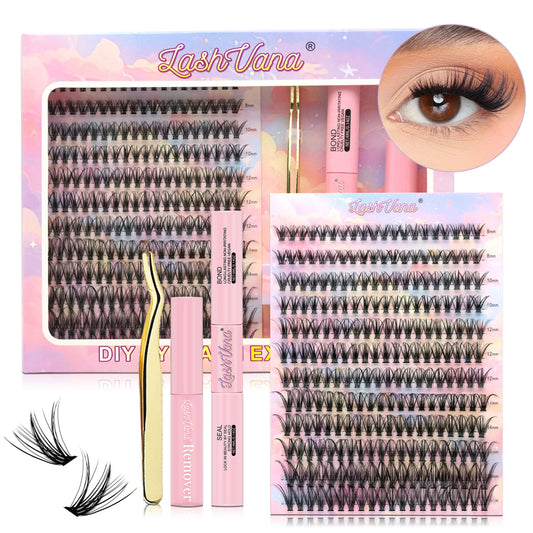 DIY Lashes Extension Kit Eyelashes 40D 8-16mm 240PCS Clusters Lash Bond and Seal Makeup Tools for Gluing  Lashes Gluing Glue