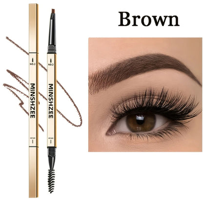 Long-Lasting Waterproof Eyebrow Pencil – Double-Head Brown Tint with Brush Cosmetics