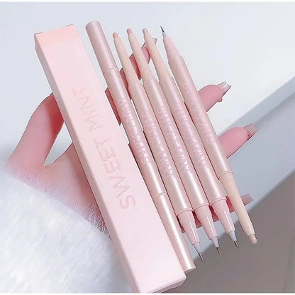 Sweetmint Mulitfuntiona Double Ended Lying Silkworm Pencil Highlighter Makeup Pen Nude Liquid Contour Liner Eye Brightener Stick