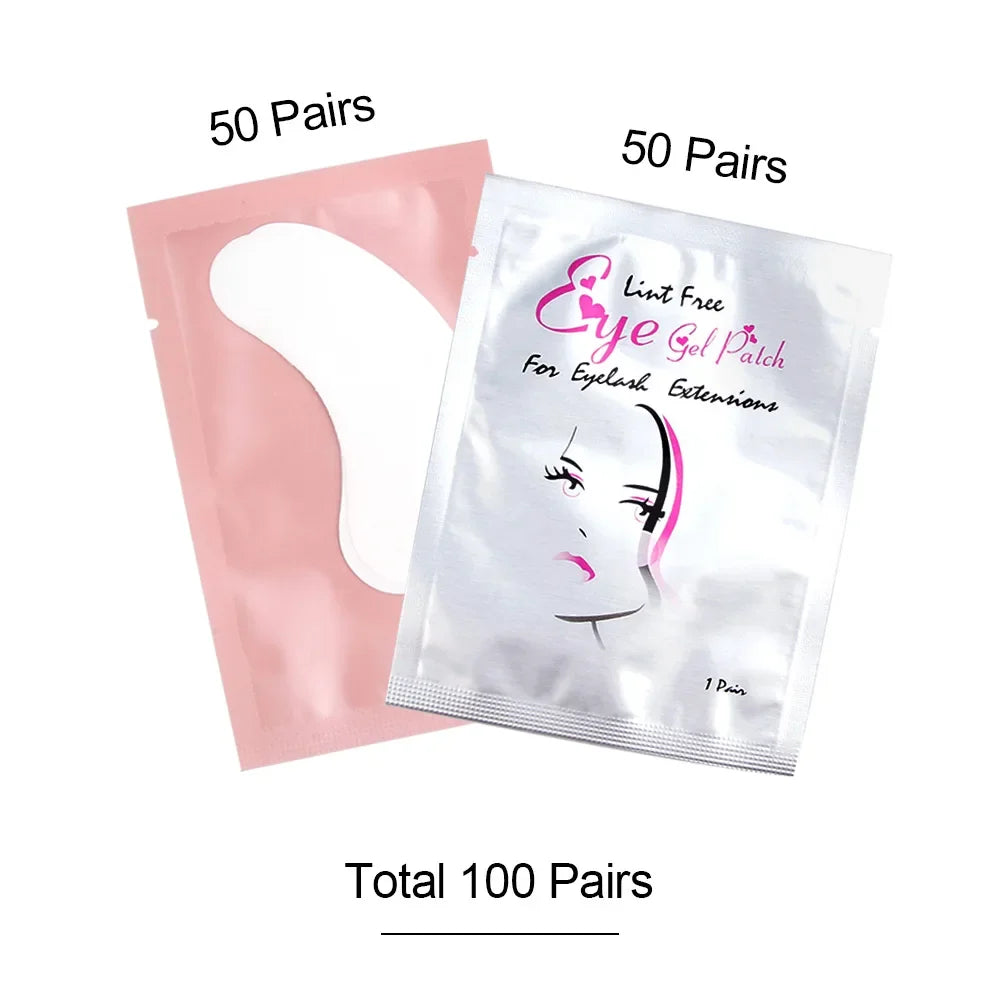 50/100pairs Eyelashes For Eyelash Extensions Eye Pads Pillows Disposable Patch Under Lash Tips Lint Free Sticker Wraps Makeup