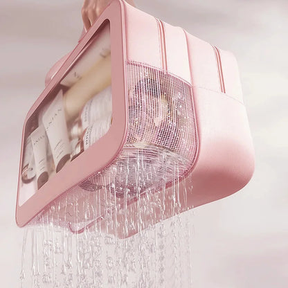 Large Clear Travel Wash Bag – Wet & Dry Double-Layer Organizer