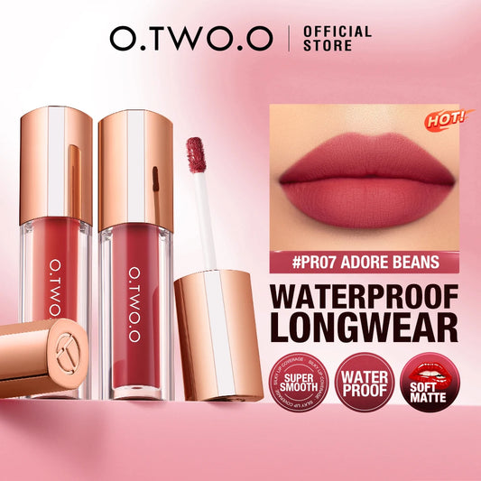 O.TWO.O Lipstick Lip Tint Matte 24H Stay Color-Locking Ultra-Lasting  Waterproof Transfer-Proof Glossy Satin Lip Glaze Makeup