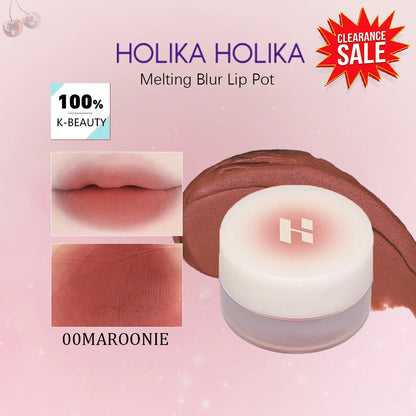 [ClearanceSale] HOLIKA HOLIKA Melting Blur Lip Pot,Smooth Velvety Feel,Easy To Spread,Korean Cosmetic,K-Beauty,Korean Makeup