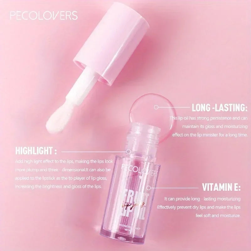 Fruit Mirror Water Lip Gloss Transparent Lip Oil Lasting Liquid Lipstick Clear Glitter Primer Hydrating Plump Lip Gloss