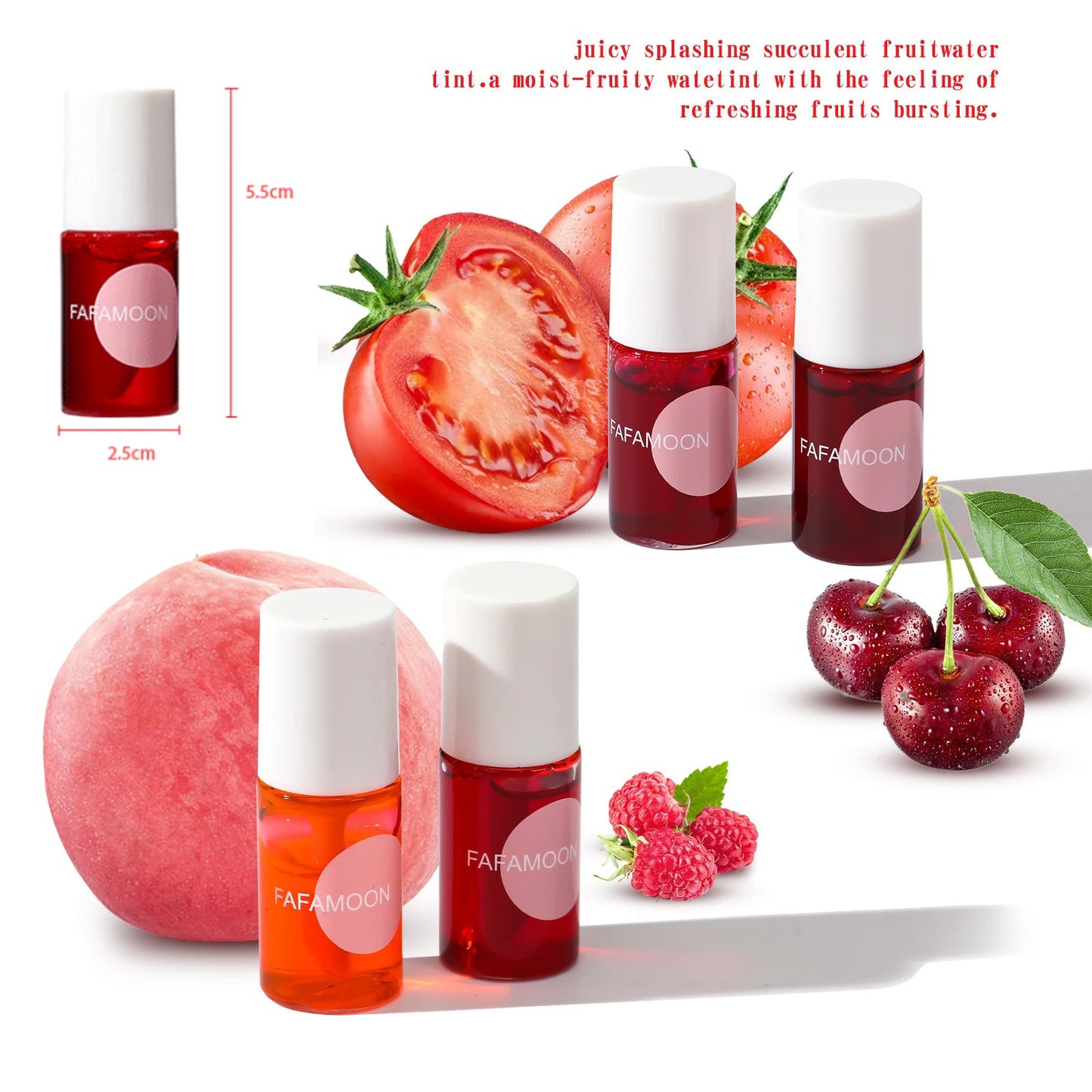 Watertint Dye Lip Stain Cherry Juice Lip Gloss Tint Non-stick Liquid Lipstick Waterproof Lips Cheek Dual Use Rouge Water Makeup