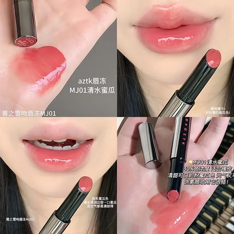 AZTK MELTYKISS LIP JELLO Lip Gloss Watery Mirror Lipstick Lasting Moisturizing Plump Jelly Lips Lightens Lip Lines Cosmetics Hot