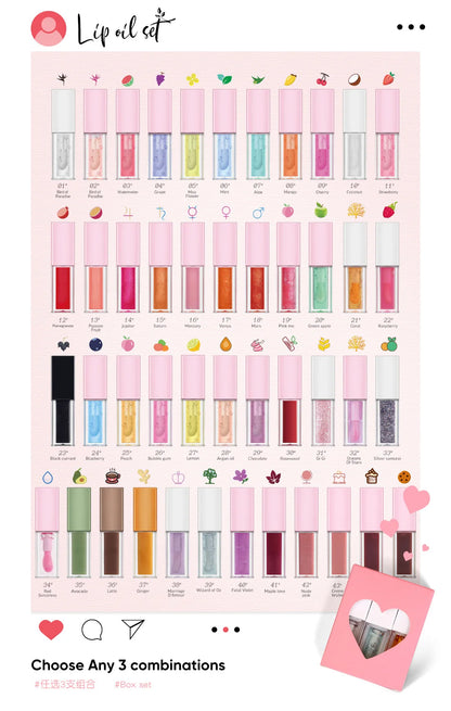 Lip Balm Oil Set Private Label Logo Vegan 3pcs Lipgloss Kit Vendor Changing Color Cosmetics Makeup Moisturizing Lip Tint