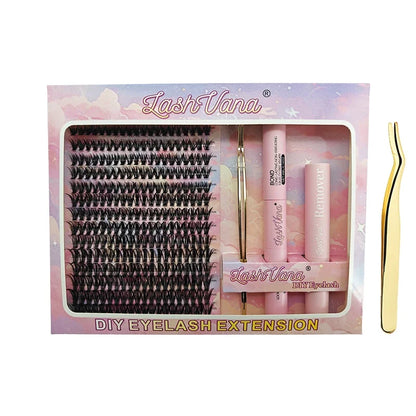DIY Lashes Extension Kit Eyelashes 40D 8-16mm 240PCS Clusters Lash Bond and Seal Makeup Tools for Gluing  Lashes Gluing Glue