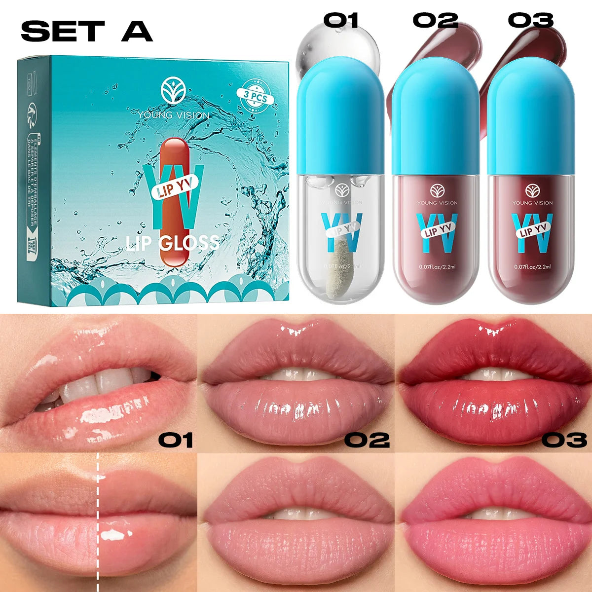 3pcs Duck Mouth Lip Gloss Set