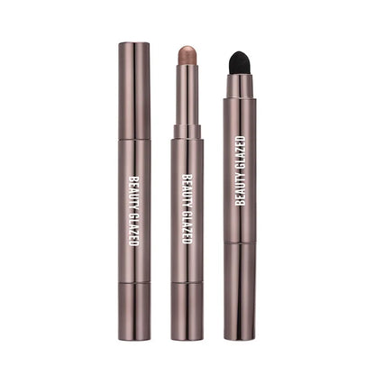 10 Color Double Ended Eye Shadow Stick With Sponge Brush Pearlescent Lasting Eyeshadow Pen Contouring Portable Makeup Cosmetics
