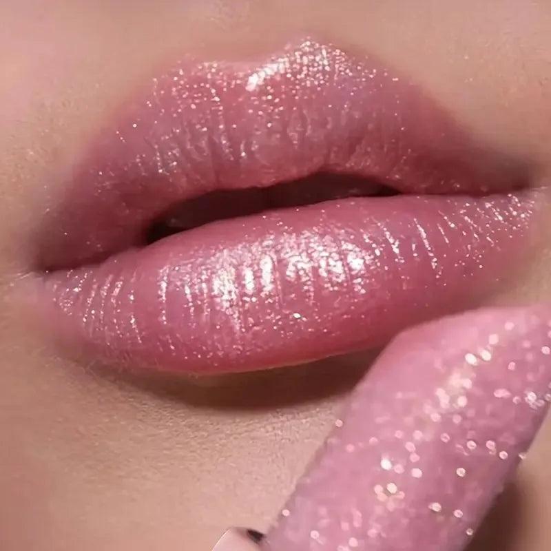 Glitter Pearlescent Lipstick, Waterproof Long Lasting Lip Color, Hydrating Plump Lips for Daily & Party Makeup