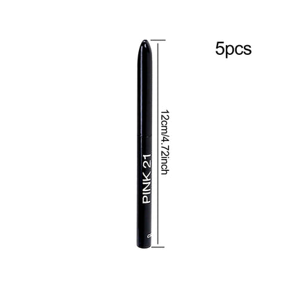 5Pcs Black Eyeliner Gel Pen Waterproof Sweat Proof Smooth Non-Caking Eye Makeup Gift for Cosmetics Enthusiasts