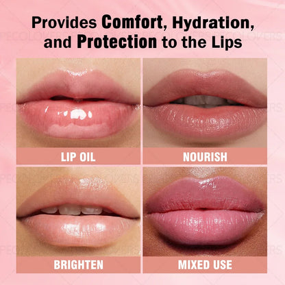 1PC Long-lasting Ball Lip Oil - High-gloss Finish, Moisturizing, Plumps Lips, Various Options, Creates Charming Makeup