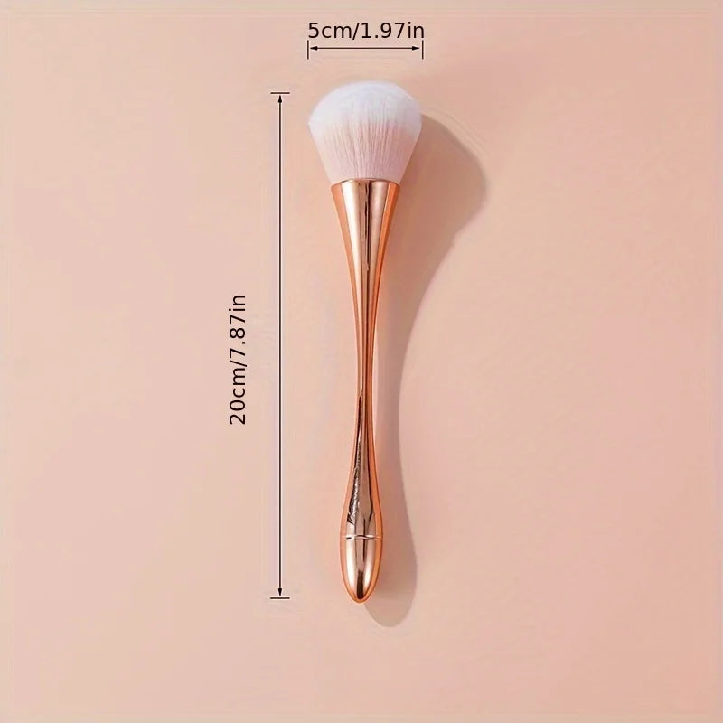 Rose Gold Fan Makeup Brush – Soft Highlight & Blush Brush