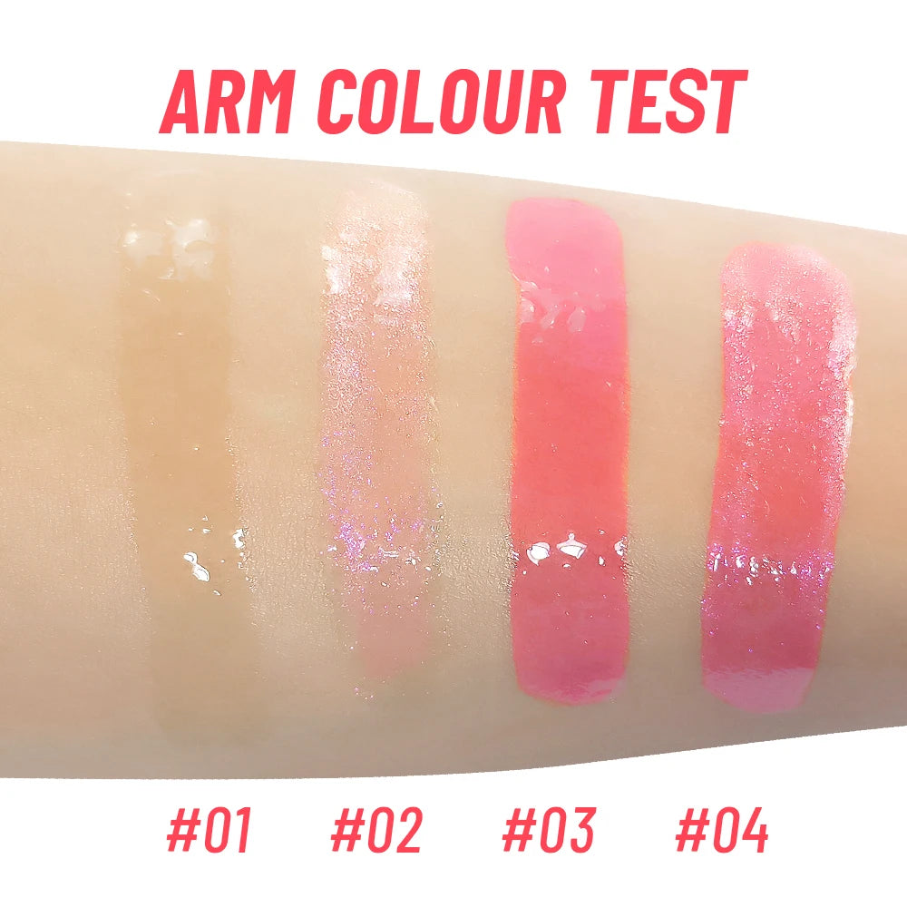 4 Color Clear Warm Change Pearl Lip Oil Moisturizing Nourishing Lip Gloss Lighten Lip Lines Lip Plumping Honey